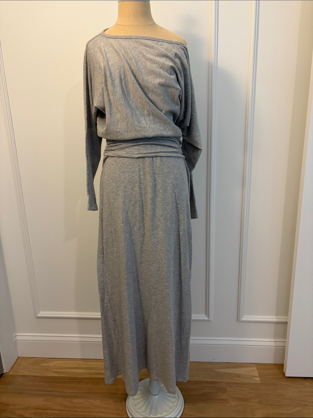 Tart Heather Gray Off-Shoulder Maxi Dress, Xs, Euc, Anthropologie